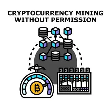 Unauthorized cryptocurrency mining concept a digital offense Stock Illustration