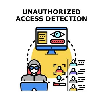 Unauthorized cyber access detection with digital security monitoring 库存插图