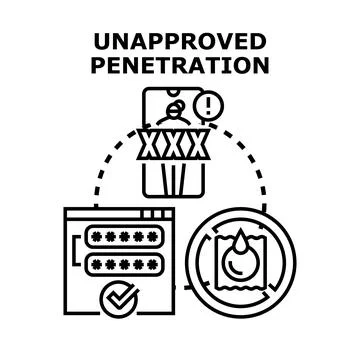 Unauthorized digital access process illustrated with explicit content blockin 스톡 일러스트
