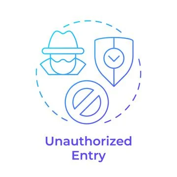 Unauthorized entry blue gradient concept icon Stock Illustration