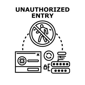 Unauthorized entry into digital system or network Stock Illustration