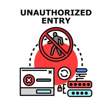 Unauthorized entry into digital system or network Stock Illustration