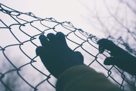 Unauthorized Entry Thru Fence Stock Photos