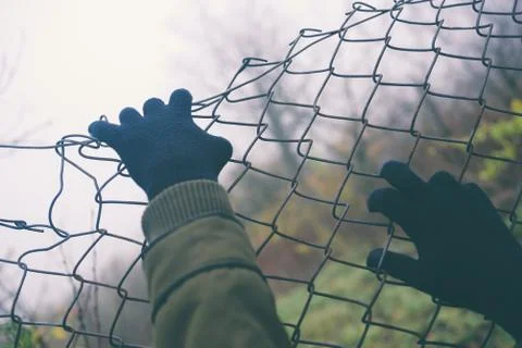 Unauthorized Entry Thru Fence Stock Photos