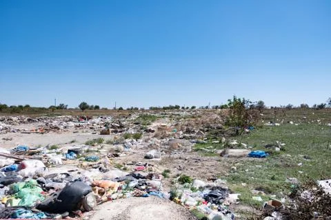 Unauthorized garbage dump Stock Photos
