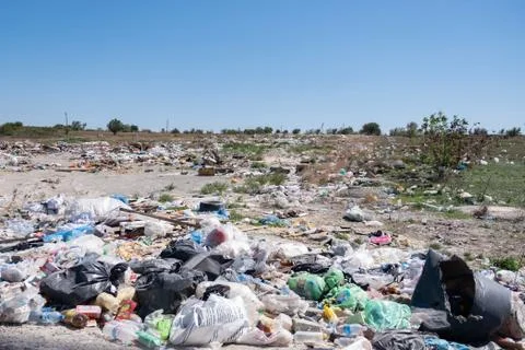 Unauthorized garbage dump Stock Photos