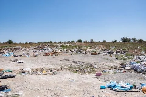 Unauthorized garbage dump Stock Photos