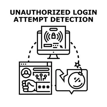 Unauthorized login attempt detection system vector concept Stock Illustration