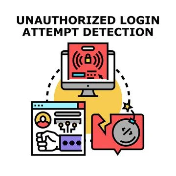 Unauthorized login attempt detection system vector concept Stock Illustration