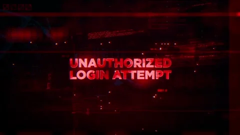 Unauthorized Login Attempt Word on Hacker concept technology futuristic data Stock Footage 342789501