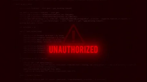Unauthorized Message Animation System Failure Notification Stock Footage 342789457