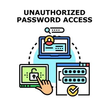 Unauthorized password access concept illustration Stock Illustration