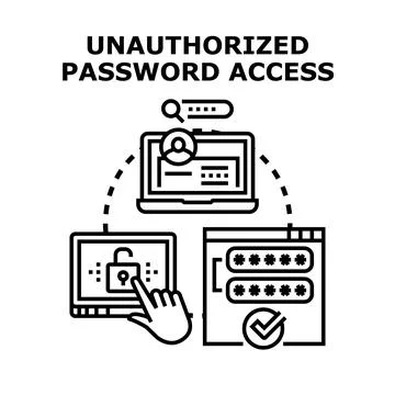 Unauthorized password access concept illustration Stock Illustration