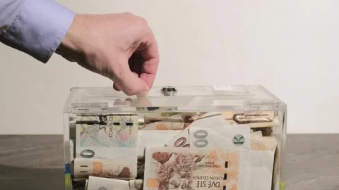 Unauthorized stealing Withdrawal of a banknote in nominal 100 Euro from a t.. Stock Footage 270551435