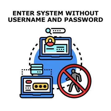 Unauthorized system access without identifying credentials 스톡 일러스트