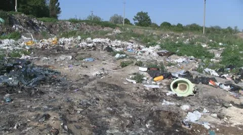 Unauthorized trash dumping site Stockbeeldmateriaal 10608746