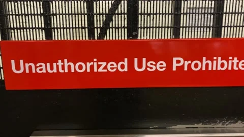 Unauthorized Use Prohibited Sign in New York City (NYC) Subway Station Stock Footage 228690501