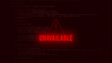 Unavailable Message Animation System Failure Notification Stock Footage 342789487