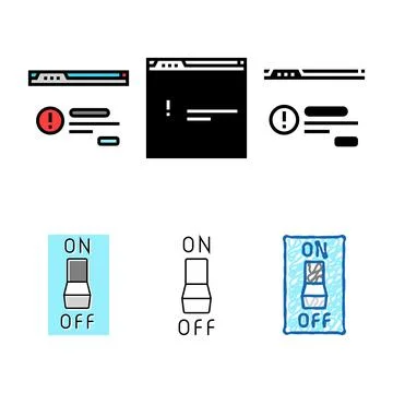 Unavaliable link pack color icon vector Stock Illustration