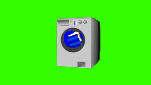 Unbalanced Washing Machine: Green Screen + Looping Stock Footage 69770114