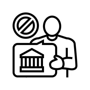 Unbanked finance line icon vector illustration Stock Illustration