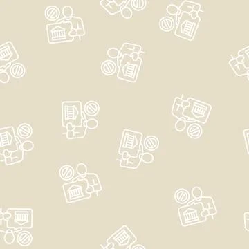 Unbanked finance line seamless pattern Stock Illustration