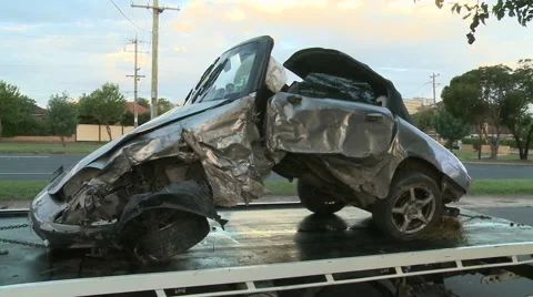 Unbelievable Auto wreck Stock Footage