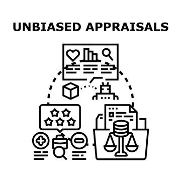 Unbiased appraisals process with data analysis and fair evaluation Stock Illustration