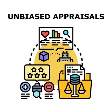 Unbiased appraisals process with data analysis and fair evaluation Stock Illustration