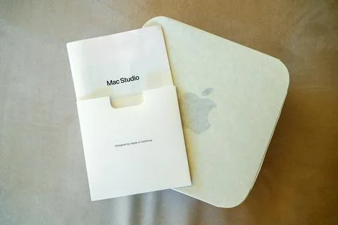 Unboxed Apple Mac Studio M4 Stock Photos