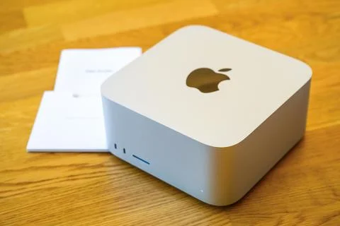 Unboxed Apple Mac Studio M4 Stock Photos