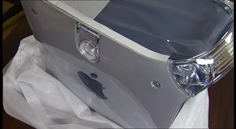 Unboxing and Installing Hardware on G4 PowerMac Computer (2000) Stock Footage 276827426