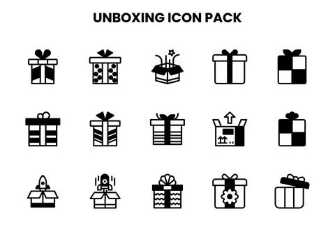Unboxing DuoTone Vector Icons Pack Stockillustratie