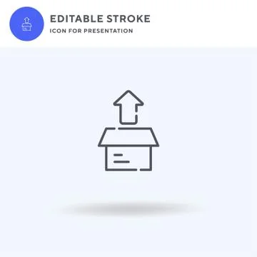 Unboxing icon vector, filled flat sign, solid pictogram isolated on white, logo Illustrazione stock