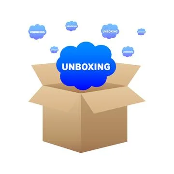 Unboxing icon. Vector illustration Illustrazione stock