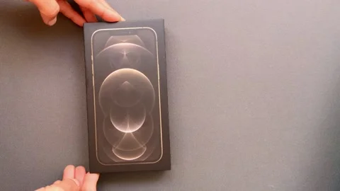 Unboxing iPhone 12 Pro Stock Footage 143426565