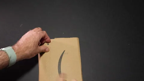 Unboxing New Amazon Prime Package with Smile Logo Stock Footage 304864857