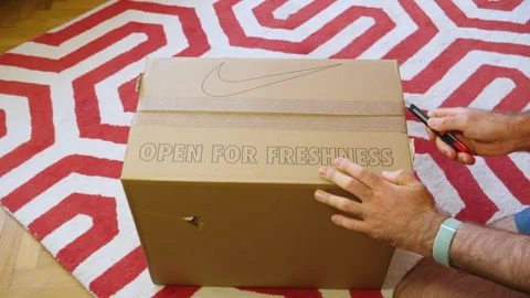 Unboxing Nike Shoes: Athletes Grand Stock Video Pond5