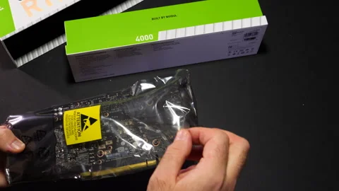 Unboxing NVIDIA Quadro GPU for AI and Deep Learning Stock Footage 303428379
