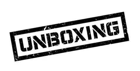 Unboxing rubber stamp Stock Illustration