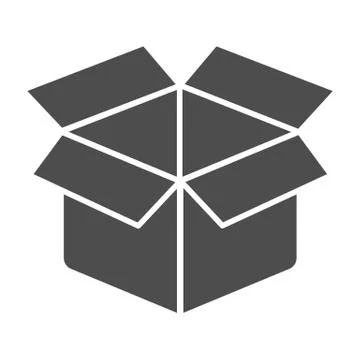 Unboxing solid icon. Package vector illustration isolated on white. Box glyph 스톡 일러스트