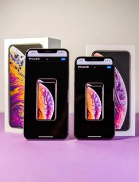 Unboxing two new iphone objects 写真素材