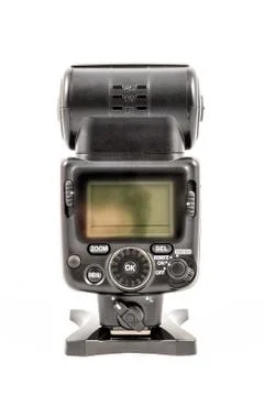 Unbranded external flash unit for DSLR camera Stock Photos