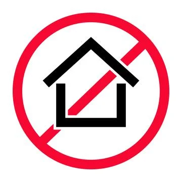 Unbuildable icon. Illegal housing. Vector. Stock Illustration