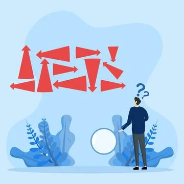 Uncertain concept, Confusion, complex dilemma or problem. Stock Illustration