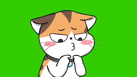 Uncertain Kitten Animation on Green Screen Stock Footage 282772749