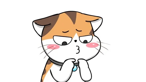 Uncertain Kitten Animation with White Background Stock Footage 282772742