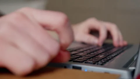 Uncertain man's hands on laptop keyboard. Stock Footage 262948835