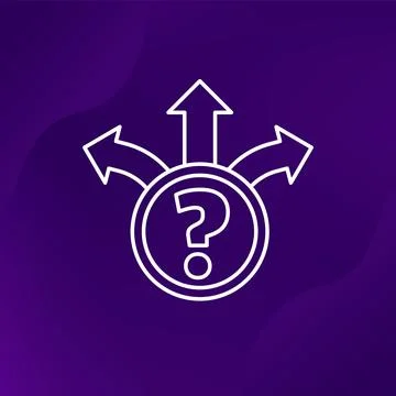 Uncertainty line icon, decision making vector Stock Illustration