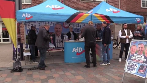 Uncertainty prevails in electoral race between SPD and AfD in Mecklenburg-Wester Stock Footage 345922734